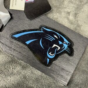 Carolina‎ Panthers NFL Black Blue Wooden Gift Tag Ornament with Ribbon